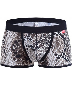 Mens Camouflage Boxer Briefs Slim Low Waist Pants U Convex Underwear - Snake Skin - CA18YYWRZKE $10.61-Briefs