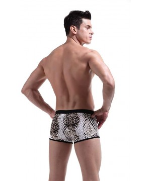 Mens Camouflage Boxer Briefs Slim Low Waist Pants U Convex Underwear - Snake Skin - CA18YYWRZKE $10.61-Briefs