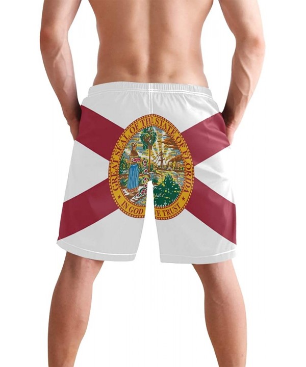 Mens Surfing Shorts Huge Cock Funny Chicken Swim Trunks Shorts - Florida Flag - CM18X9399XU $25.77-Board Shorts