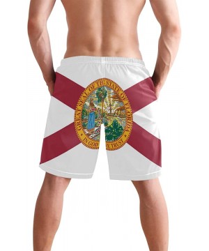 Mens Surfing Shorts Huge Cock Funny Chicken Swim Trunks Shorts - Florida Flag - CM18X9399XU $25.77-Board Shorts