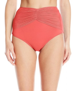 Women's High Waist Bikini Bottom Swimsuit - St. Barth's Coral - CE127STT8FZ $23.42-Bottoms