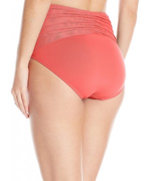 Women's High Waist Bikini Bottom Swimsuit - St. Barth's Coral - CE127STT8FZ $23.42-Bottoms