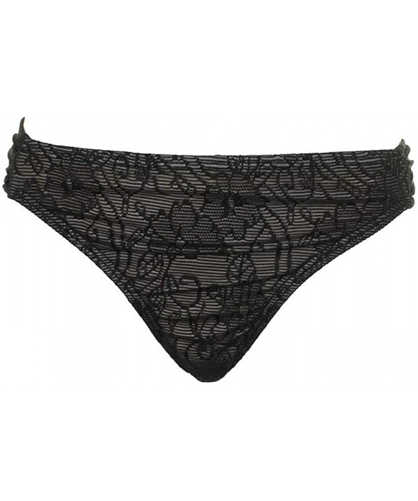 Black Crochet Side-Tab Bikini Bottom M - CX18QCRW0M9 $10.16-Bottoms