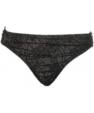 Black Crochet Side-Tab Bikini Bottom M - CX18QCRW0M9 $10.16-Bottoms