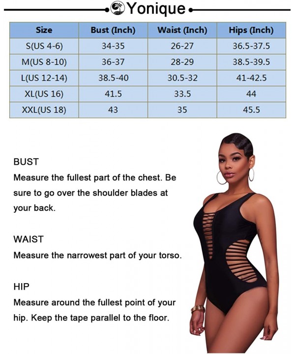 Women Sexy One Piece Swimsuit Plunge Cutout Bathing Suit Backless Criss Cross Swimwear - Black - CJ190U6A73H $21.41-One-Pieces