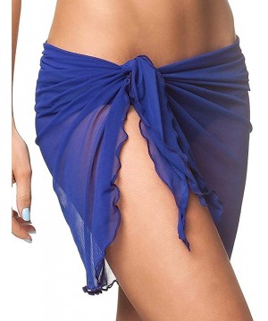 Womens Sexy Beach Short Sarong Sheer Chiffon Cover Up Swimwear Skirts - Dark Blue - C61906AATDD $10.81-Cover-Ups