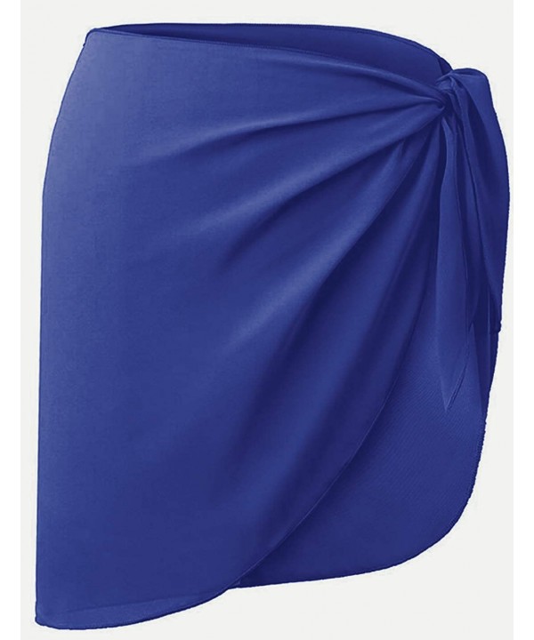 Womens Sexy Beach Short Sarong Sheer Chiffon Cover Up Swimwear Skirts - Dark Blue - C61906AATDD $10.81-Cover-Ups