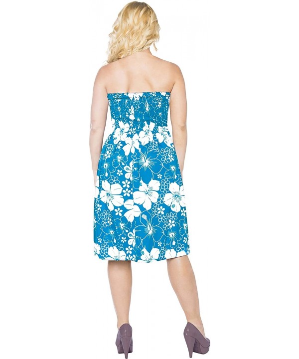 Women's Plus Size Beach Dress Hawaiian Camp Party Loungewear Printed B - Teal Blue_g873 - CS12MG95EQT $23.69-Cover-Ups