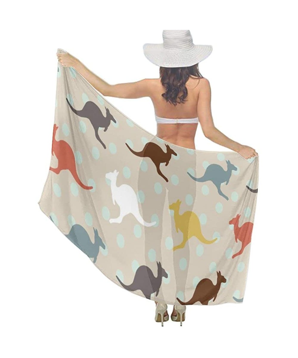 Women Chiffon Scarf Sunscreen Shawl Wrap Swimsuit Cover Up Beach Sarongs - Unique Kangaroo Australia - CB19C4UXSTA $30.23-Cov...