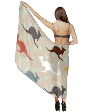 Women Chiffon Scarf Sunscreen Shawl Wrap Swimsuit Cover Up Beach Sarongs - Unique Kangaroo Australia - CB19C4UXSTA $30.23-Cov...