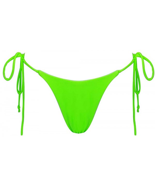 Women's Sexy Halter Thong Bikini Bottom Micro String Tanning Bikini Bottom Swimsuit - Neon Green - C7197CWO6UR $14.43-Sets