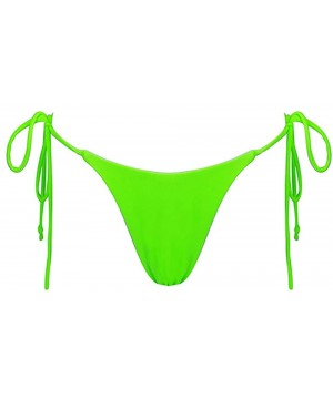 Women's Sexy Halter Thong Bikini Bottom Micro String Tanning Bikini Bottom Swimsuit - Neon Green - C7197CWO6UR $14.43-Sets