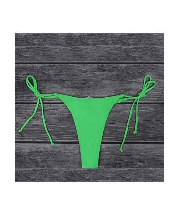 Women's Sexy Halter Thong Bikini Bottom Micro String Tanning Bikini Bottom Swimsuit - Neon Green - C7197CWO6UR $14.43-Sets