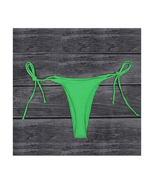 Women's Sexy Halter Thong Bikini Bottom Micro String Tanning Bikini Bottom Swimsuit - Neon Green - C7197CWO6UR $14.43-Sets