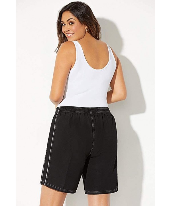 Women's Plus Size Board Short - Black - CY11TYDE3EP $27.11-Board Shorts