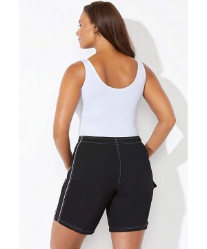 Women's Plus Size Board Short - Black - CY11TYDE3EP $27.11-Board Shorts