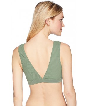 Women's Rumor Deep V Bikini Top Swimsuit - Ibiza Ribbed Cactus - CO1806XH7Q3 $21.21-Sets