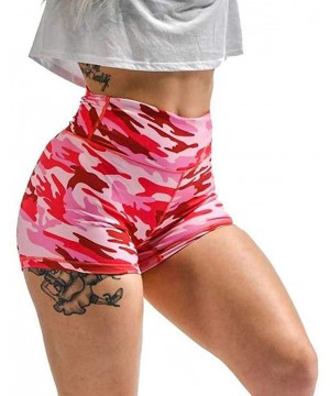 Womens Shorts Basic Slip Bike Compression Workout Leggings Yoga Short Pants - Red - CP1980L4GC5 $11.15-Board Shorts