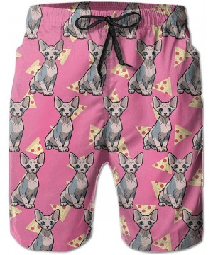 Extreme Comfort Swim Trunks Big &Tall Half Pants for Men Boy Fast Dry Sportwear - Sphynx Cat Taco Pizza Pink - CA18QMXIYS5 $2...