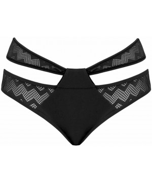 Women's Hi Voltage Strappy Mini Brief Bikini Bottom - Black - CV12NETFI0O $23.85-Bottoms