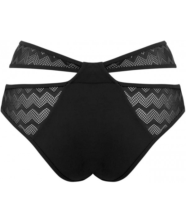 Women's Hi Voltage Strappy Mini Brief Bikini Bottom - Black - CV12NETFI0O $23.85-Bottoms