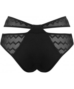 Women's Hi Voltage Strappy Mini Brief Bikini Bottom - Black - CV12NETFI0O $23.85-Bottoms