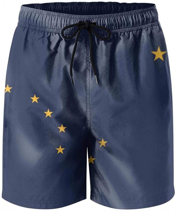 Men's Sportwear Quick Dry Board Shorts Alaska Flag Swim Trunks - Alaska Flag - CY18RTGI9DI $25.92-Board Shorts