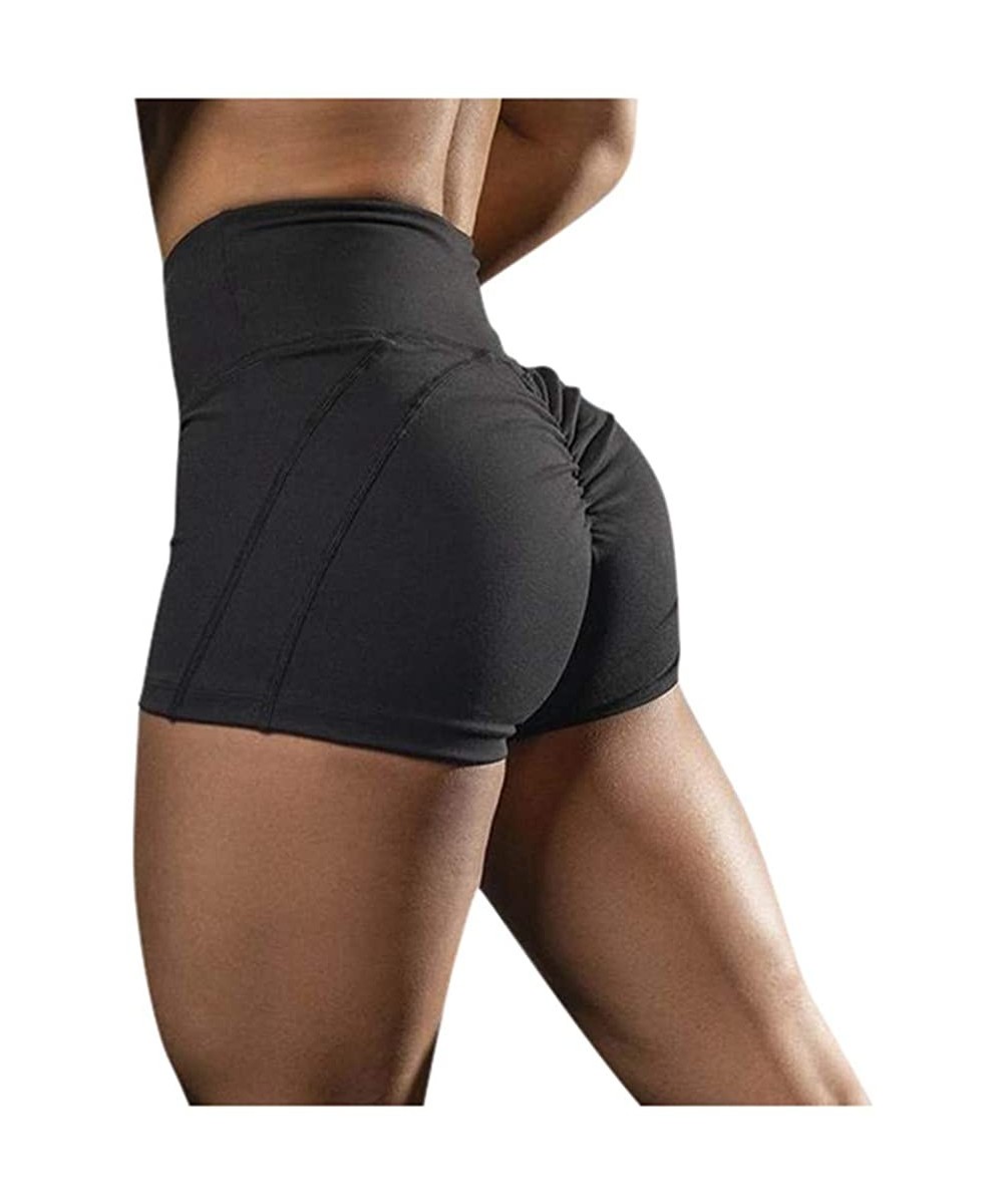 Yoga Shorts for Women Sexy High Waisted Yoga Shorts Workout Running Athletic Non See Through Bike Pants Z1 black - C61999T4T7...