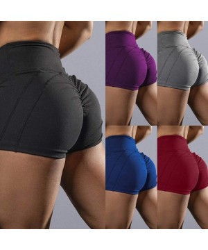 Yoga Shorts for Women Sexy High Waisted Yoga Shorts Workout Running Athletic Non See Through Bike Pants Z1 black - C61999T4T7...