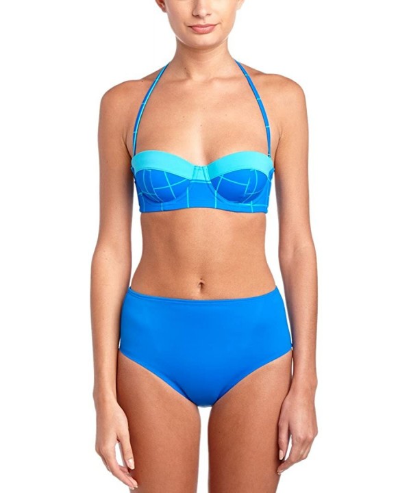 Mid-Waisted Swim Bottom with UPF Protection - Electric Blue - CO11UW1OZHX $14.43-Bottoms