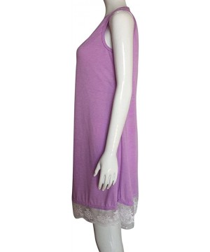 Women Dresses-Womens Vintage Summer Button Dwon V Neck Beach Short Dress Sleeveless T-Shirt Mini Tunic Tank Dress - 03 Purple...