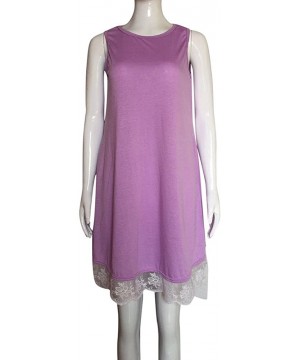 Women Dresses-Womens Vintage Summer Button Dwon V Neck Beach Short Dress Sleeveless T-Shirt Mini Tunic Tank Dress - 03 Purple...