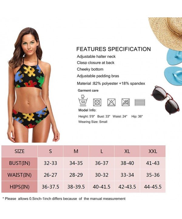 Pineapple Beach Sandbeach Sunglasses Floral Womens Padded Push Up 2 Piece Bikini Sets High Neck Halter Swimsuits Bathing Suit...