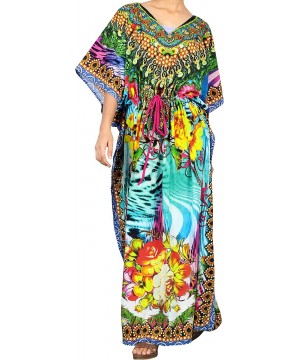 Women's One Size Kaftan Wedding Dresses Sleepwear Cover Ups Drawstring - Multicolor_a788 - CF18CMU8K8O $23.16-Cover-Ups