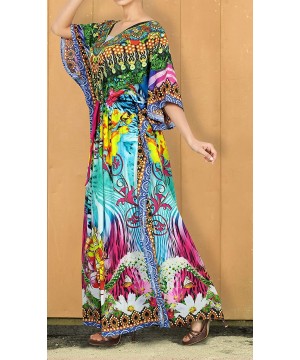 Women's One Size Kaftan Wedding Dresses Sleepwear Cover Ups Drawstring - Multicolor_a788 - CF18CMU8K8O $23.16-Cover-Ups