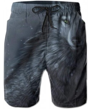 Men's Board Shorts- Quick Dry Swimwear Beach Holiday Party Bathing Suits - Full Moon Wolf Fenrir Animal - CB190X7E557 $28.39-...