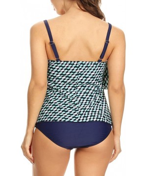 Women's Two Tier Ruffle Tankini - Mint Cube - CU17YOQQ99T $33.30-Tankinis