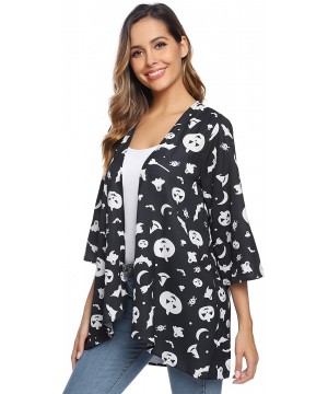 Women Summer Chiffon Cardigans Open Front Blouse Casual Floral Kimono Cover Up Tops - Pate1 - CL18Z3Y4TZ9 $14.06-Cover-Ups