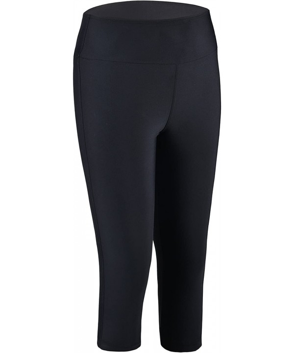 Women's Swim Pants Capris UPF 50+ Water Outdoor Sport Leggings - Black With Line - C3180ONUA20 $15.33-Board Shorts