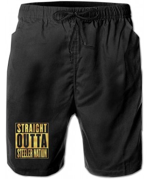 Straight Outta Steeler Nation Man Summer Beach Shorts-Casual Shorts Beach Shorts Surf Shorts - White - CX18Z8RM83R $24.07-Boa...