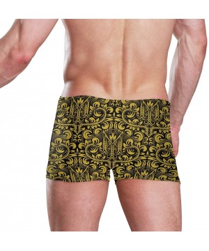 Baroque Flower Pattern Alphabet M Men's Swim Trunks Swimming Briefs Beach Shorts Boxer Briefs - CN18S3DIS0O $25.38-Briefs