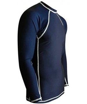 Rash Guards for Men - UV 50 Sun Protection Swim Shirts Long Sleeve - Navy Blue - CS11OSE311B $21.96-Rash Guards