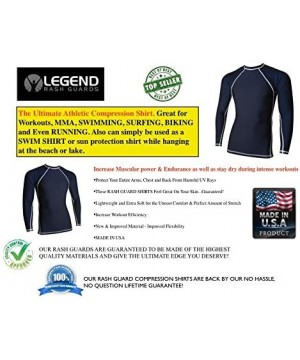 Rash Guards for Men - UV 50 Sun Protection Swim Shirts Long Sleeve - Navy Blue - CS11OSE311B $21.96-Rash Guards