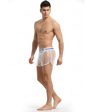 Mens Sexy Swim Briefs Square Leg Swimsuit Swimwear with Pad - Blue-2 - CP199RZWTYR $20.45-Tankinis