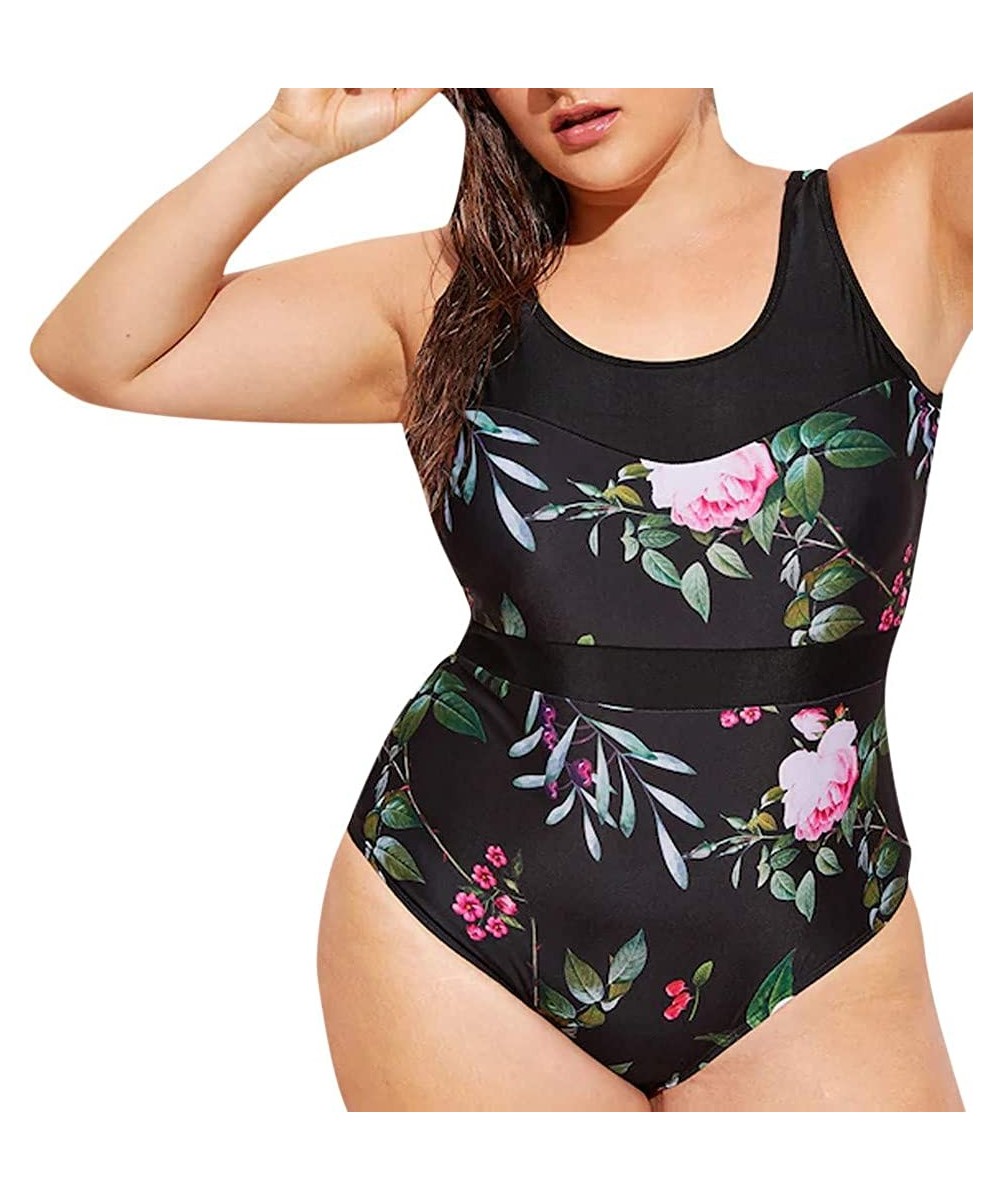 Swimwear for Womens- Summer Plus Size Push-up One-Piece Swim Dress Beachwear Tankini Bikini - 7915black - C718SXD6RS6 $15.05-...