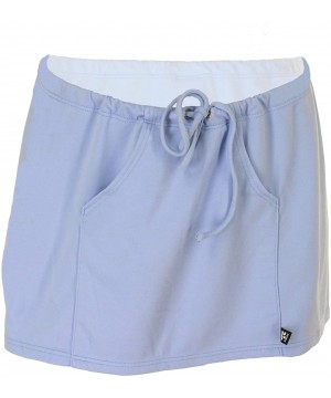 Point Conception Cover Up Mini Skirt with Cargo Pocket Micro Solid - Sky Blue - CW12C4TQAFT $23.12-Cover-Ups