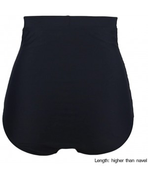 Women's Retro Black High Waisted Bikini Bottom Ruched Swim Short Tankinis Briefs - Black - CA197T6YG0M $24.82-Tankinis