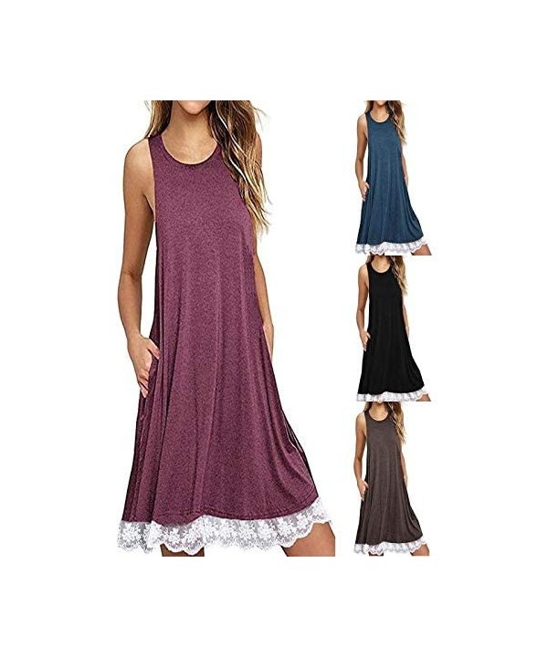 Vintage Boho Dress Women Summer Casual 3D Floral Printes T Shirt Dress Fashoin Sleeveless Tank Mini Dresses S red - C719E735T...