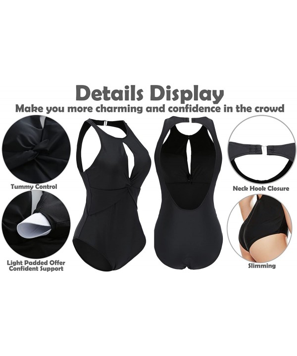 Womens One Piece Swimsuit Bathing Suit for Athletic Sport Training Exercise Racing - Black - CT18D8ATRO5 $20.58-Racing