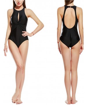 Womens One Piece Swimsuit Bathing Suit for Athletic Sport Training Exercise Racing - Black - CT18D8ATRO5 $20.58-Racing